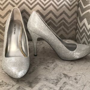Silver high heels